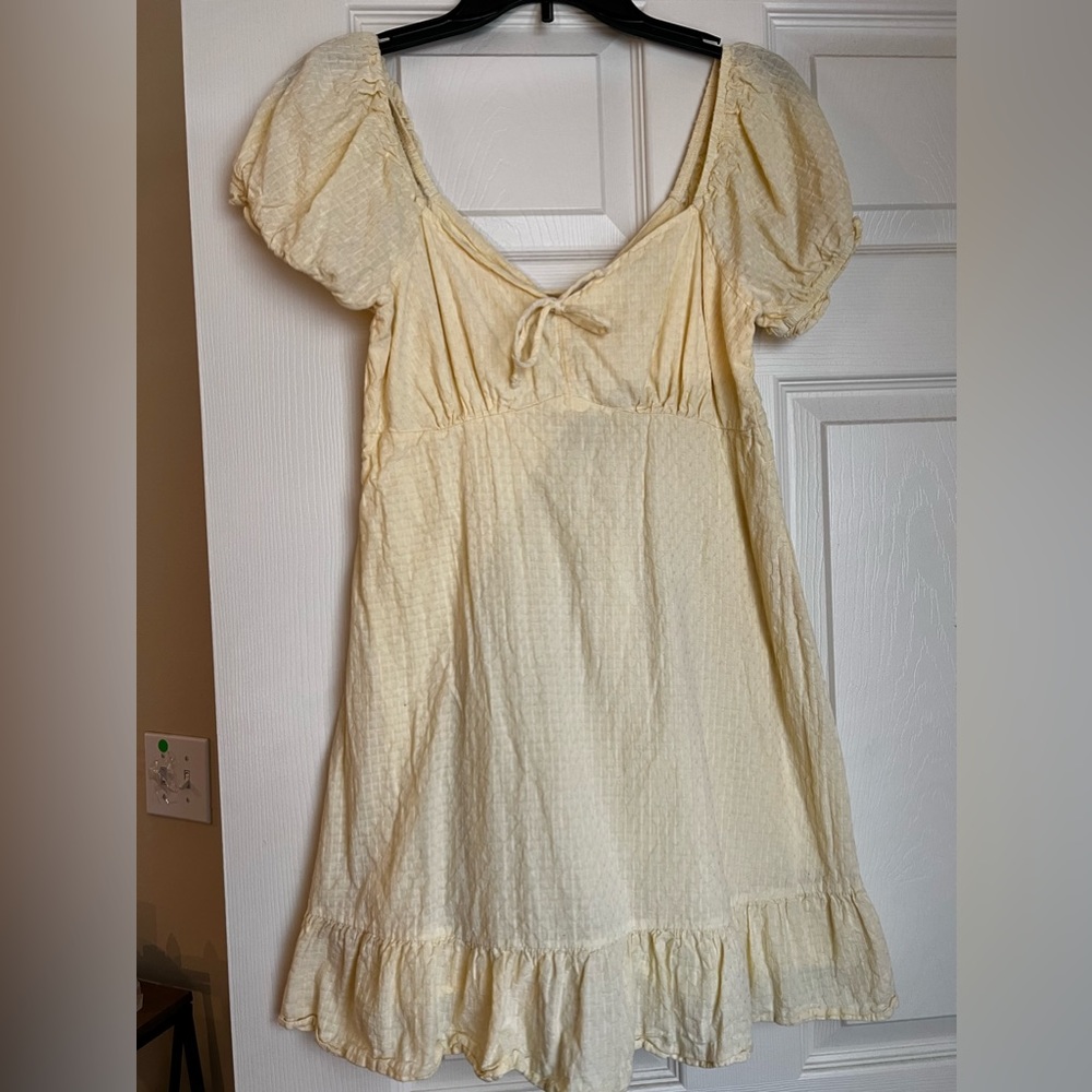 Sunshine Vibes! Wild Fable Mini Peasant Yellow Dress Size Medium!